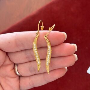 Touchstone Crystal Gold Earrings with Sparkling Accents